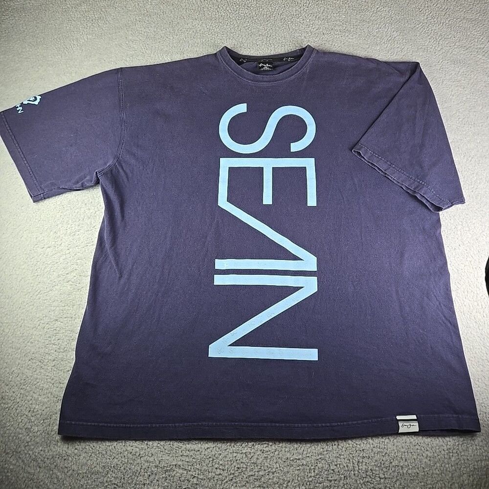 Vtg Sean John T-Shirt Men's Size XXL Navy Blue 90s Y2K Hip Hop Rap Streetwear